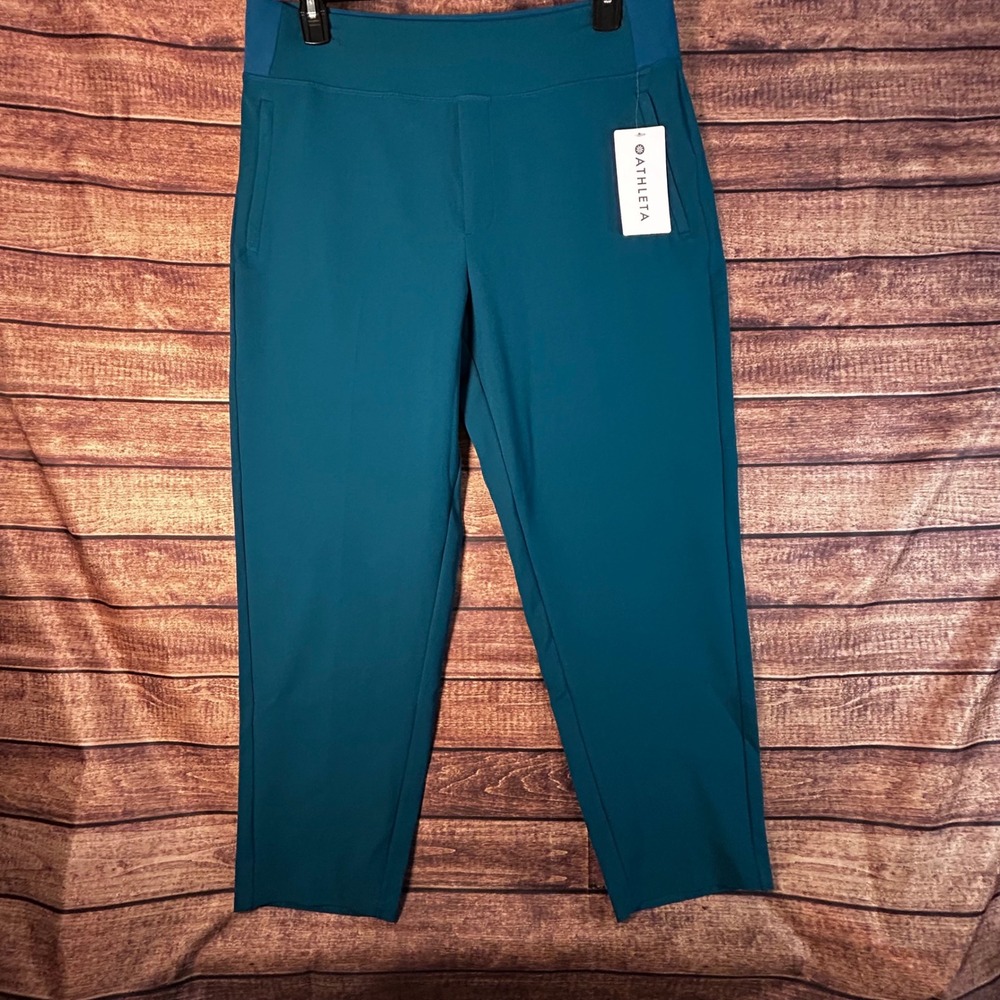 Athleta Endless Pant Teal Blue Breathable Quick Dry Recycled Size 16 NWT